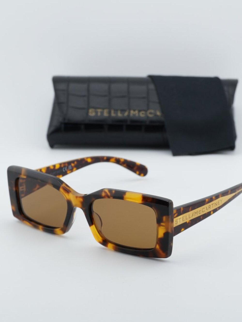 Stella McCartney SC40065I 53E Rectangle Sunglasses - Havana / Brown